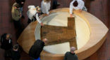 Image of The Holy Robe of Jesus Christ, a relic that dates back at least 500 years is said by some to be the tunic worn by Christ. 