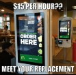 Image of A popular meme suggests rising wages are the cause of automation, but in reality automation is inevitable. 