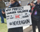 Image of A March for Our Lives protester asks why we try to protect the unborn, but not kids in school. The answer is that we must protect both, beginning with a new respect for God, morals, and life. 