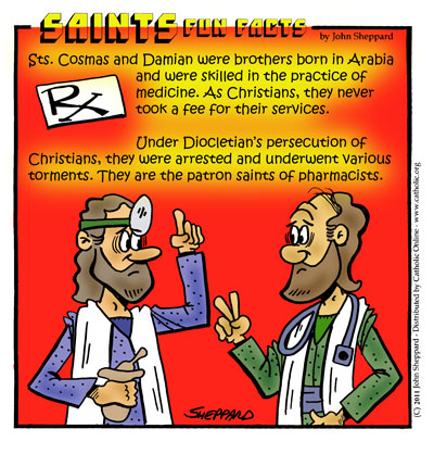 Sts. Cosmas & Damian Fun Fact Sts. Cosmas & Damian Fun Fact Image
